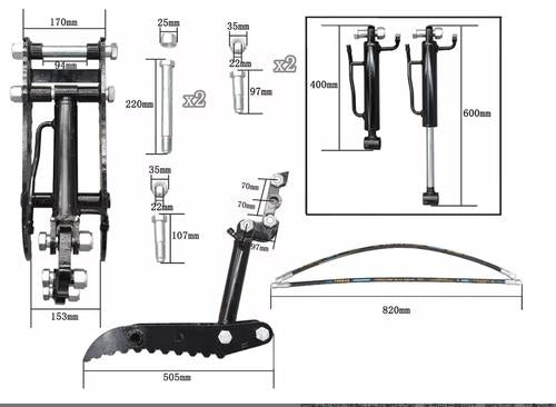 Hydraulic Thumb Clip Attachment 3-Hole for Mini Excavator Small Digger Crawler
