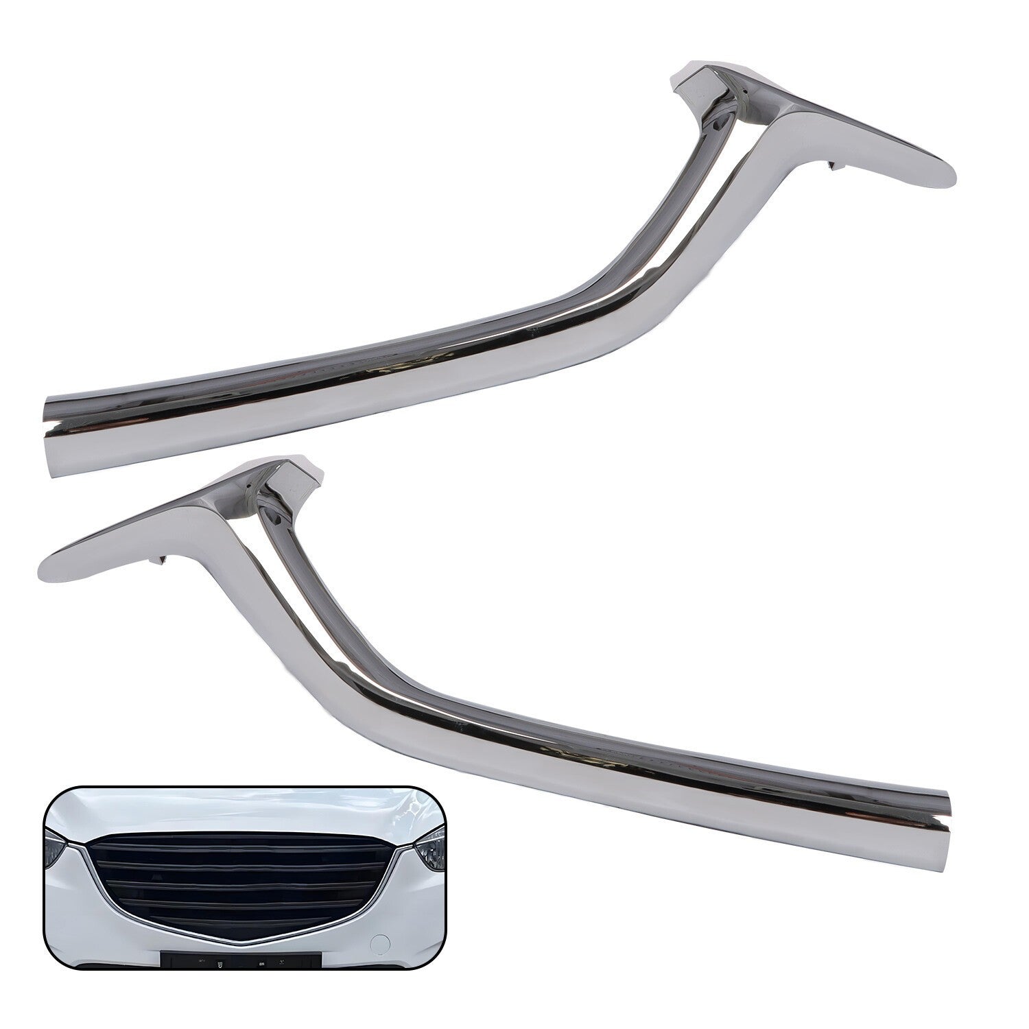 2Pcs Front Bumper Grille Chrome Trim Left & Right for Mazda CX-5 2017-2021