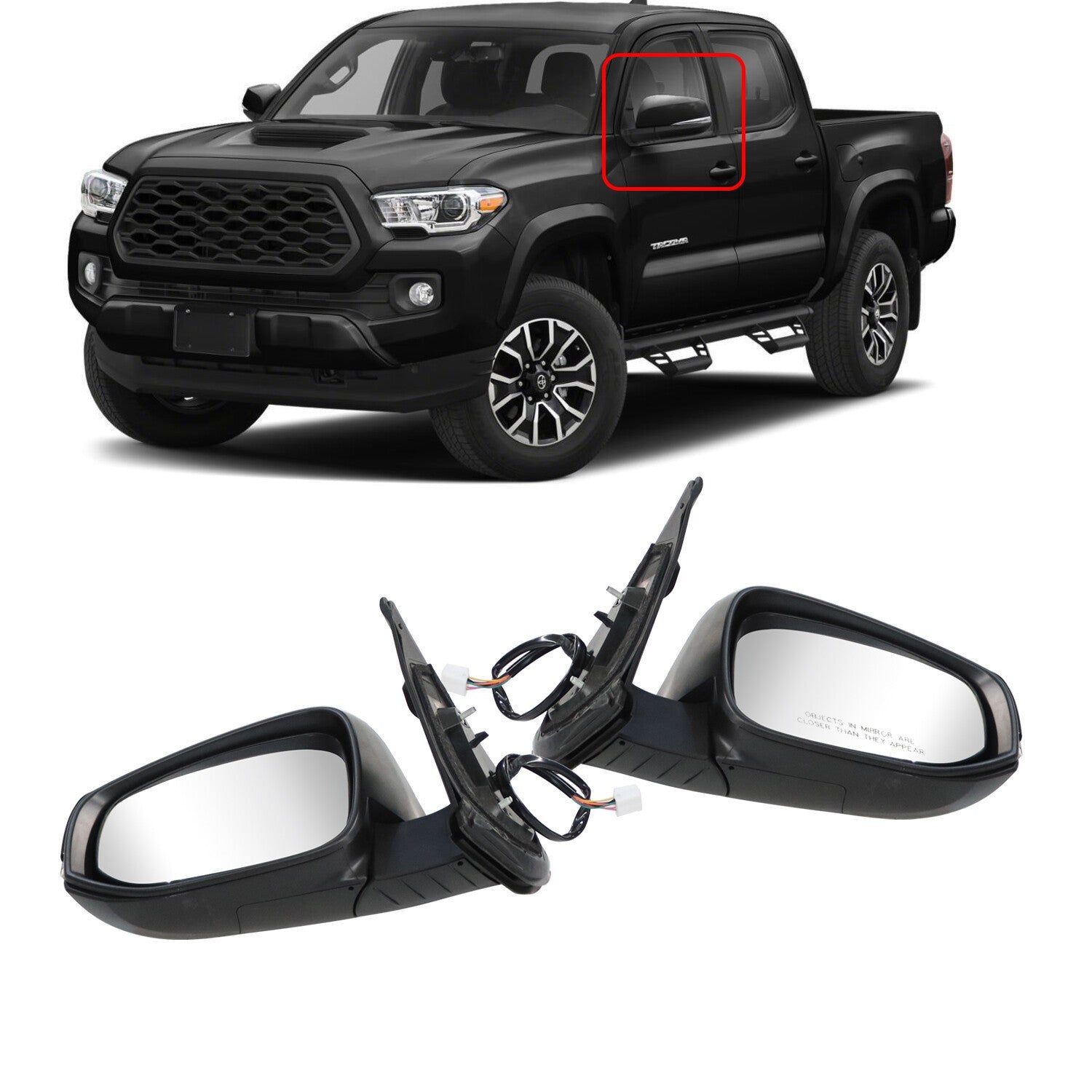 2x LH & RH Heated Power Mirrors w/ Signal for Toyota Tacoma 2016-2021