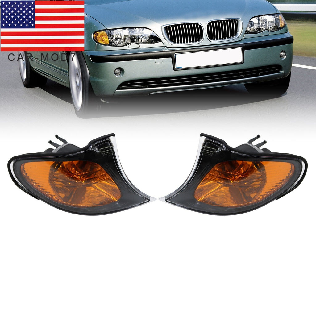 2x Amber Corner Parking Turn Signal Lights for BMW 3 Series E46 2002-2005