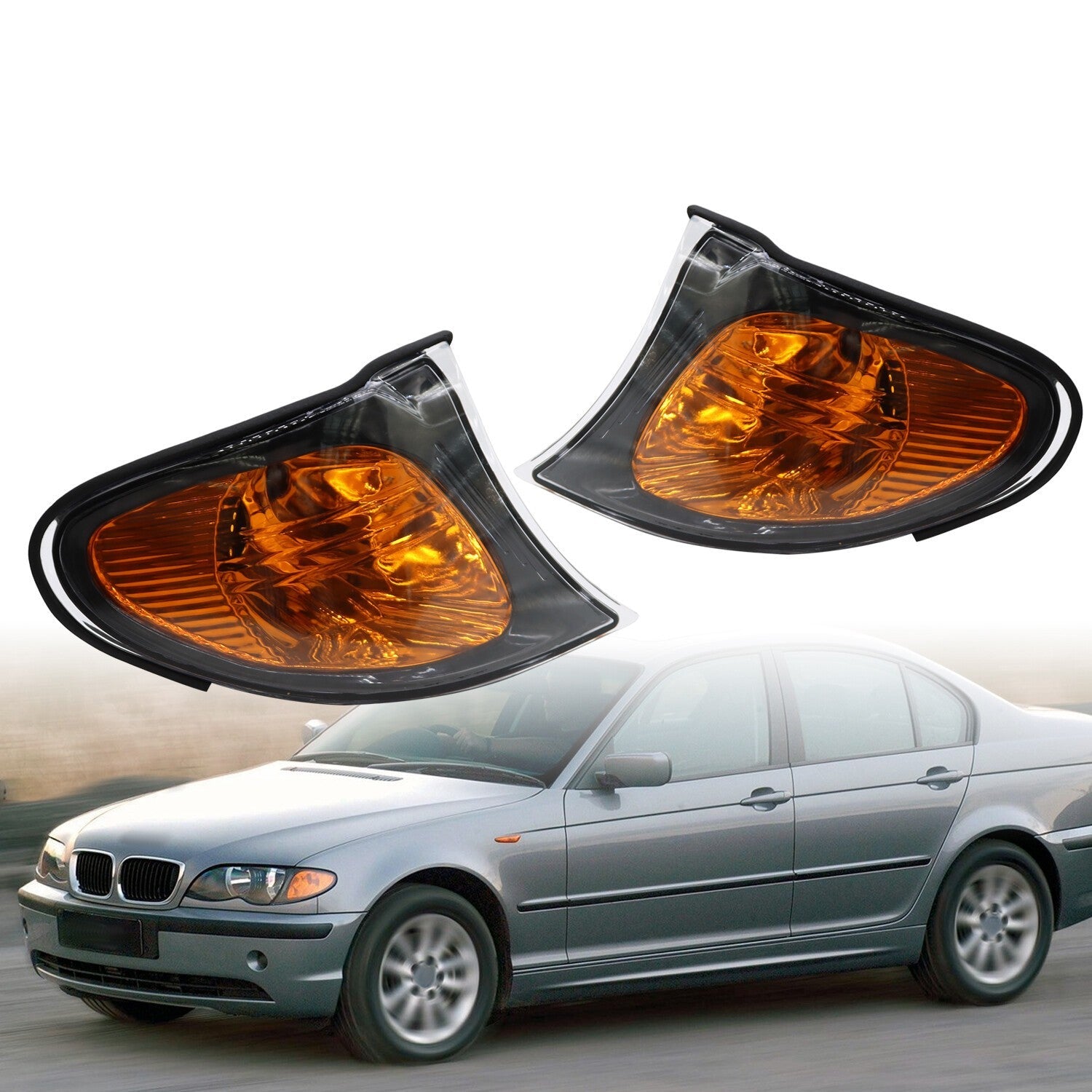 2x Amber Corner Parking Turn Signal Lights for BMW 3 Series E46 2002-2005