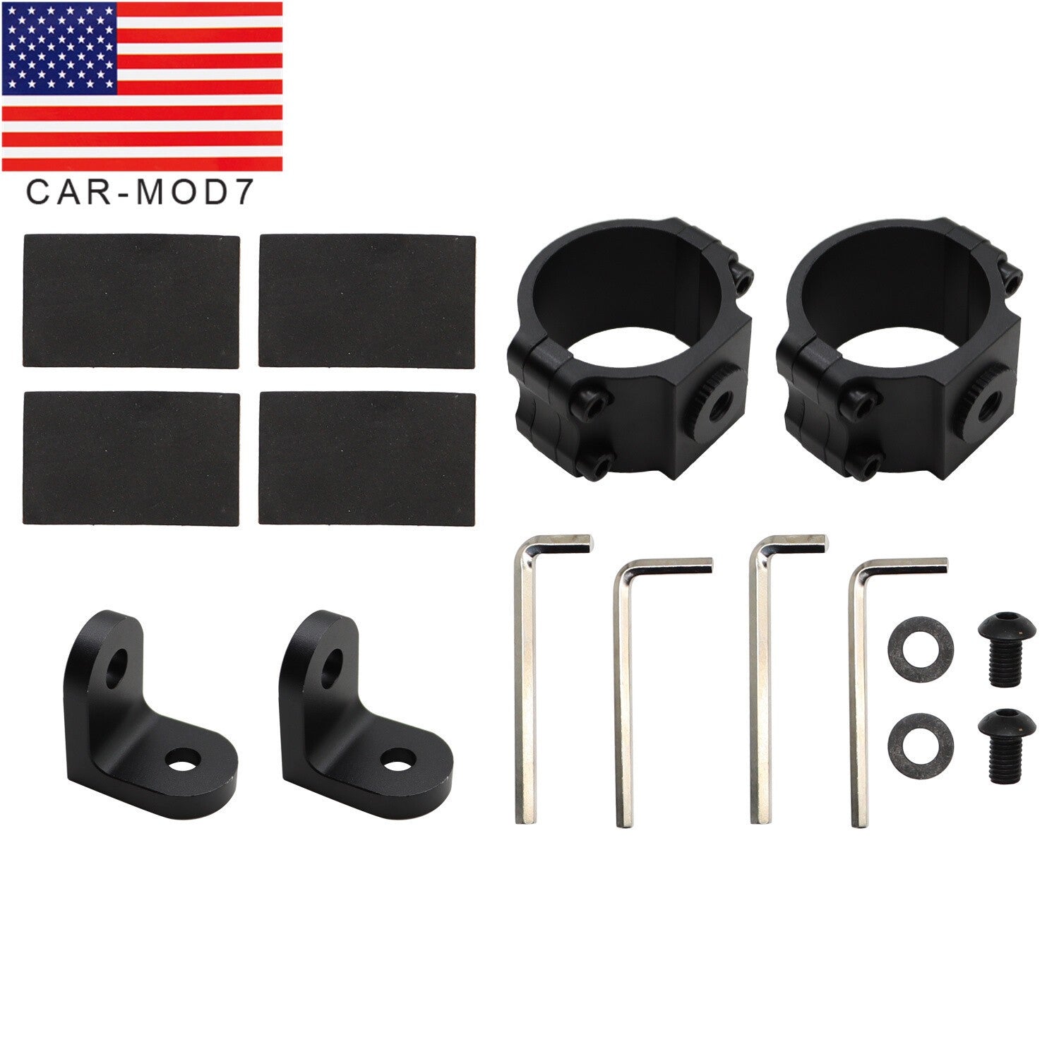 2X RZR 4WD LED Whip Light Bar Mount Brackets for 1.75"-2" Rollbar UTV ATV