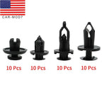 40X Car Body Rivet Push Pin Bumper Fender Retainer Trim Moulding Clips Kit