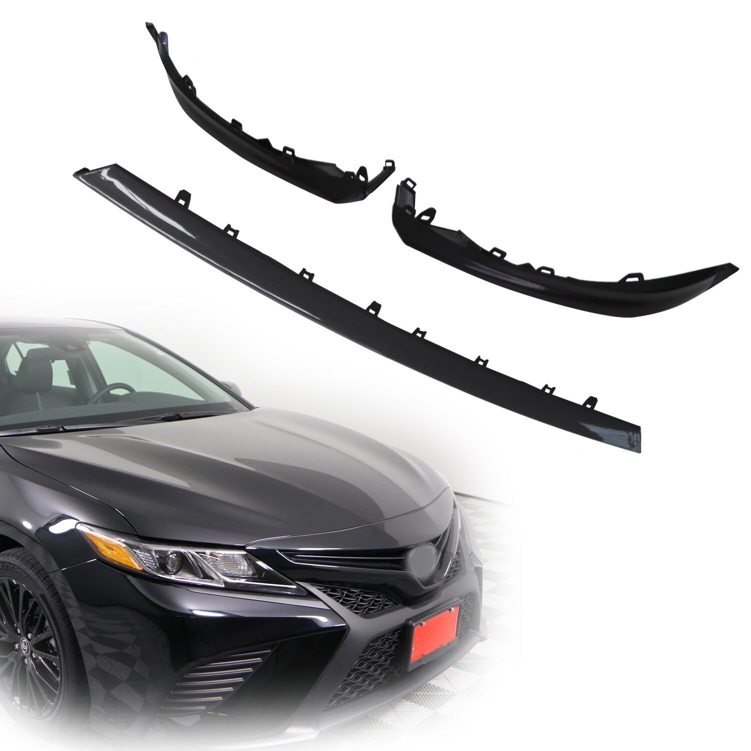 3PCS Front Bumper Lower Grille Trim for Toyota Camry SE XSE 2018-2020