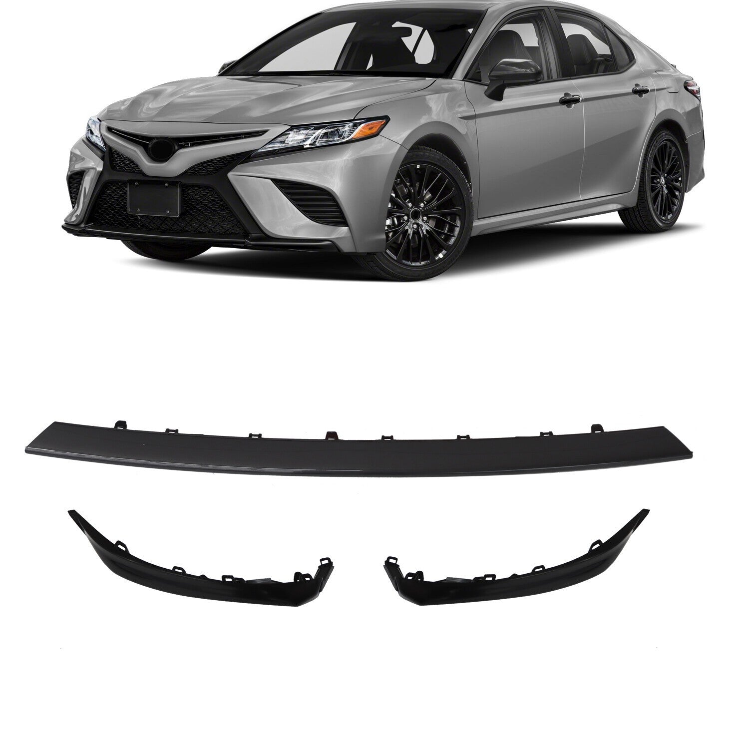 3PCS Front Bumper Lower Grille Trim for Toyota Camry SE XSE 2018-2020