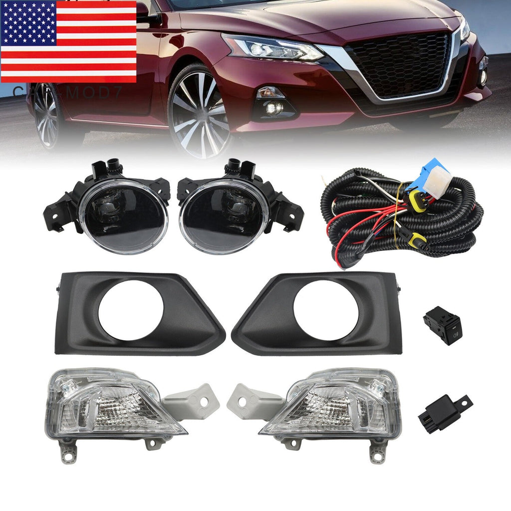 4PCS 2019-2021 Nissan Altima Front Turn Signal & Bumper LED Fog Lights