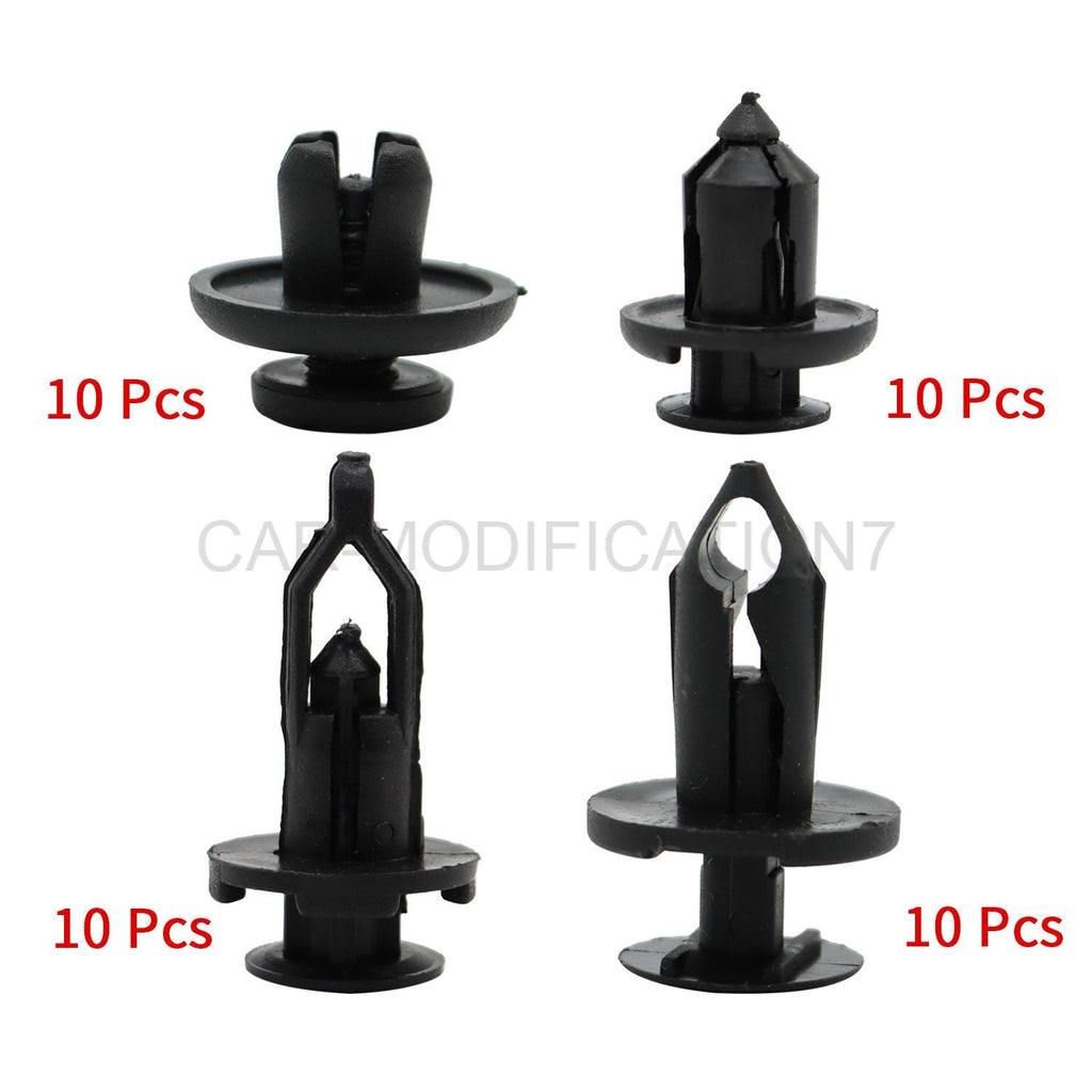 40Pcs Car Body Rivet Push Pin Plastic Fastener Bumper Fender Trim Clips