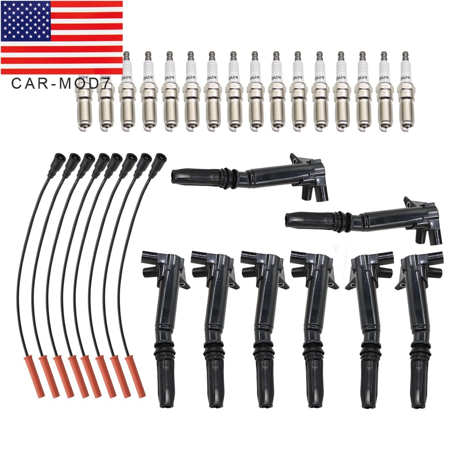 8X Ignition Coils & Spark Plug Tune Up Kit for 2011-2017 Ford F250 F350 6.2L V8