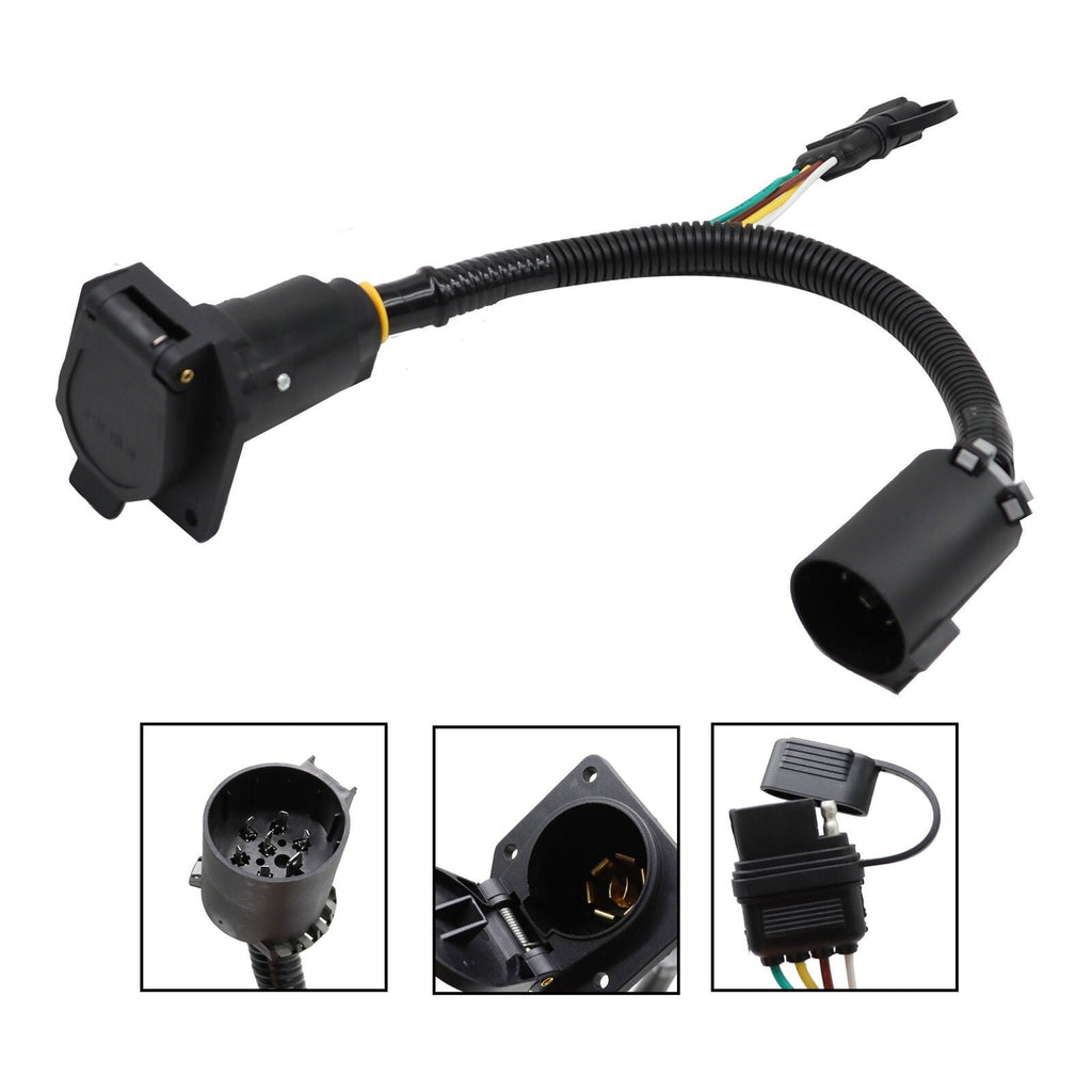 7-Way Trailer Wiring Harness & 4-Way Flat Plug Kit for Chevy Silverado 1500/2500
