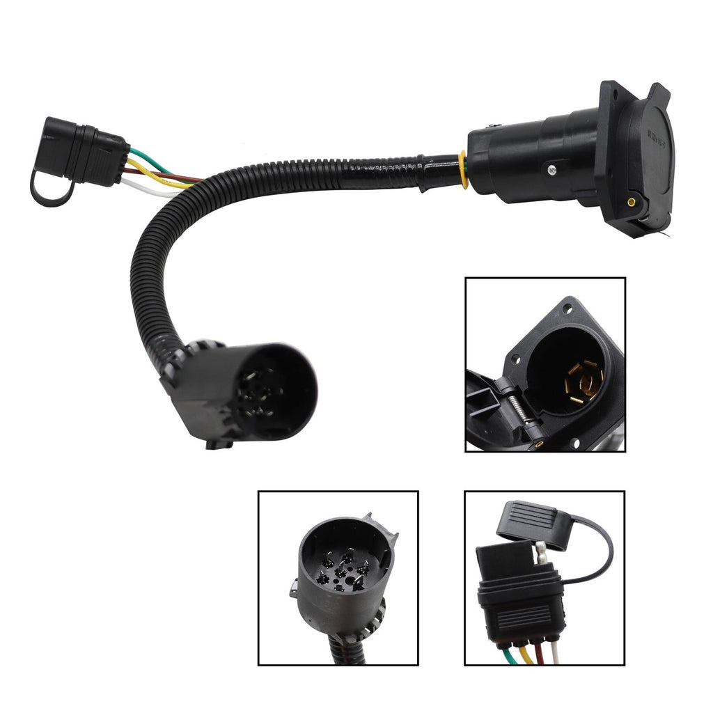 7-Way Trailer Wiring Harness & 4-Way Flat Plug Kit for Chevy Silverado 1500/2500