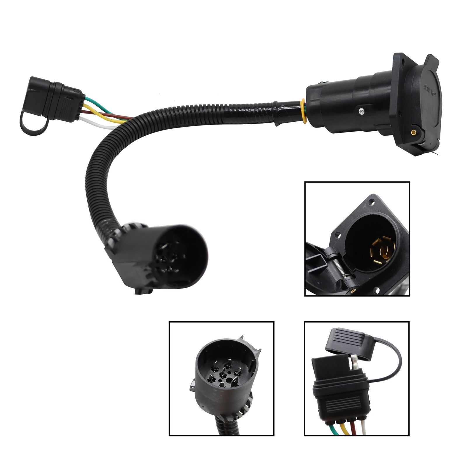 7-Way Trailer Wiring Harness & 4-Way Flat Plug Kit for Chevy Silverado 1500/2500