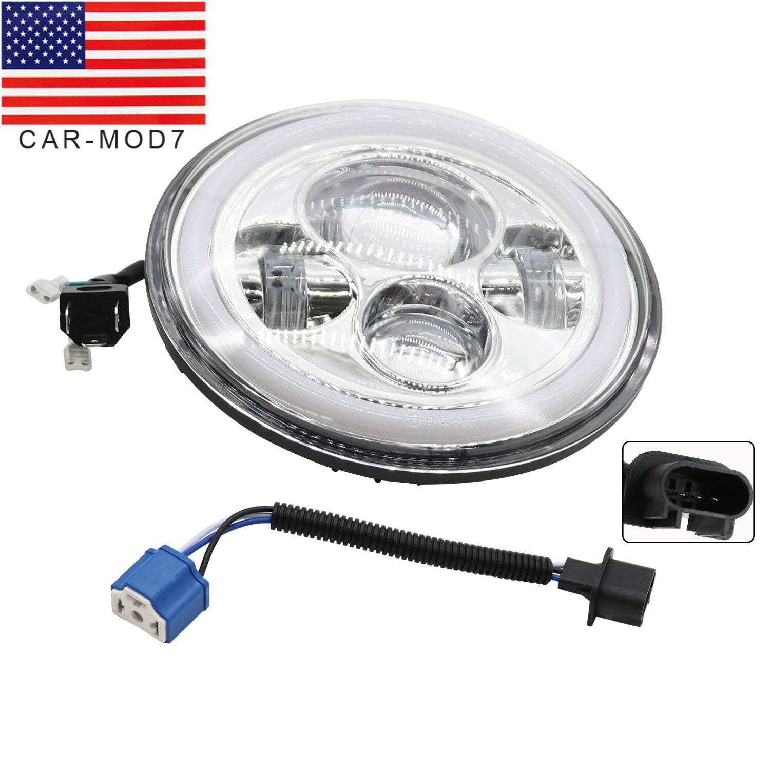 7" LED Headlight Hi/Lo Beam Projector for Harley-Davidson Street Glide FLHX