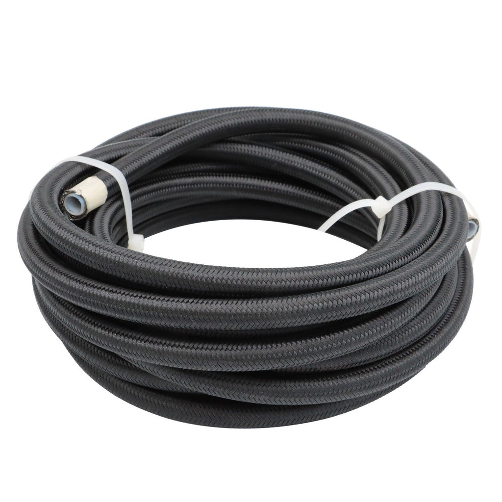 6AN Nylon E85 PTFE Fuel Line Hose Kit 20ft with 10 Fittings Black