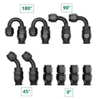 6AN Nylon E85 PTFE Fuel Line Hose Kit 20ft with 10 Fittings Black