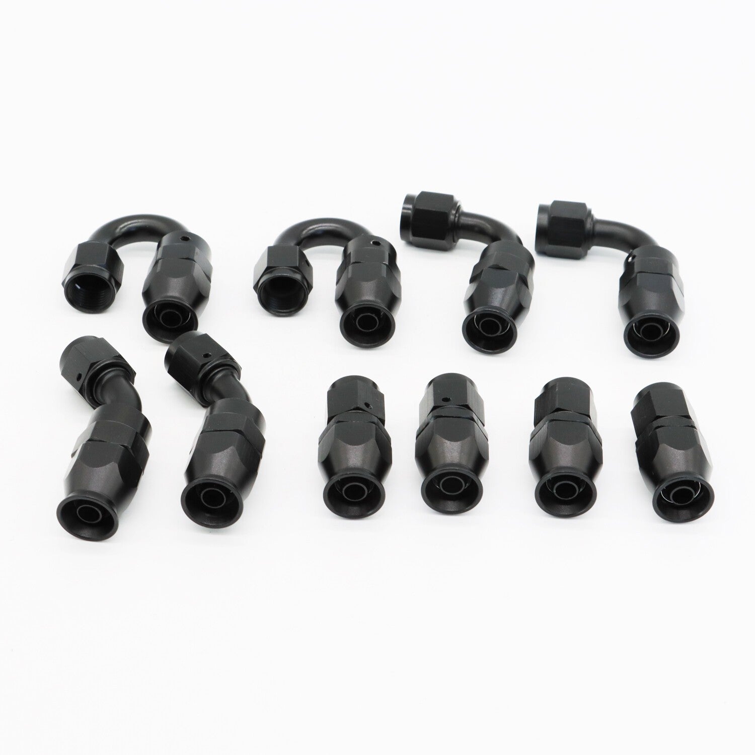 6AN Nylon E85 PTFE Fuel Line Hose Kit 20ft with 10 Fittings Black