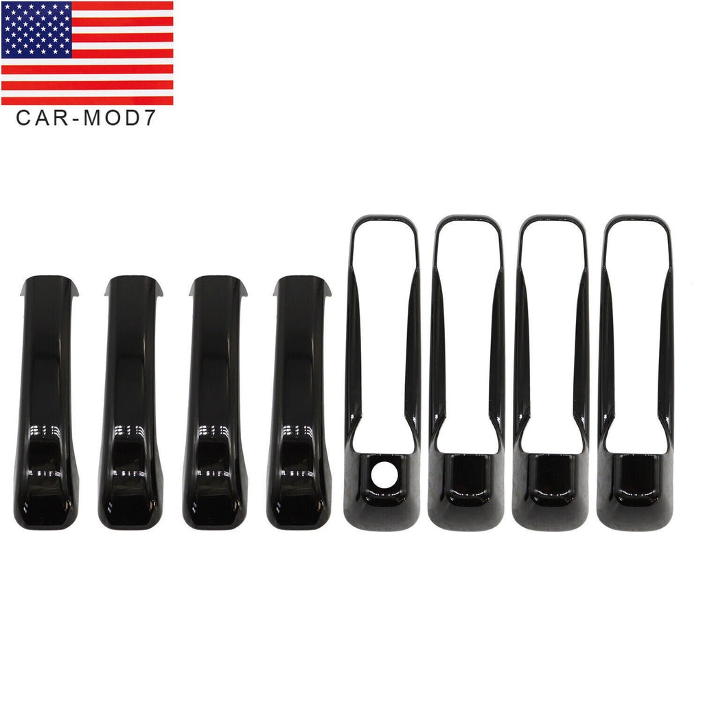 8PCS Gloss Black Door Handle Covers Trim for Dodge RAM 1500 2009-2018