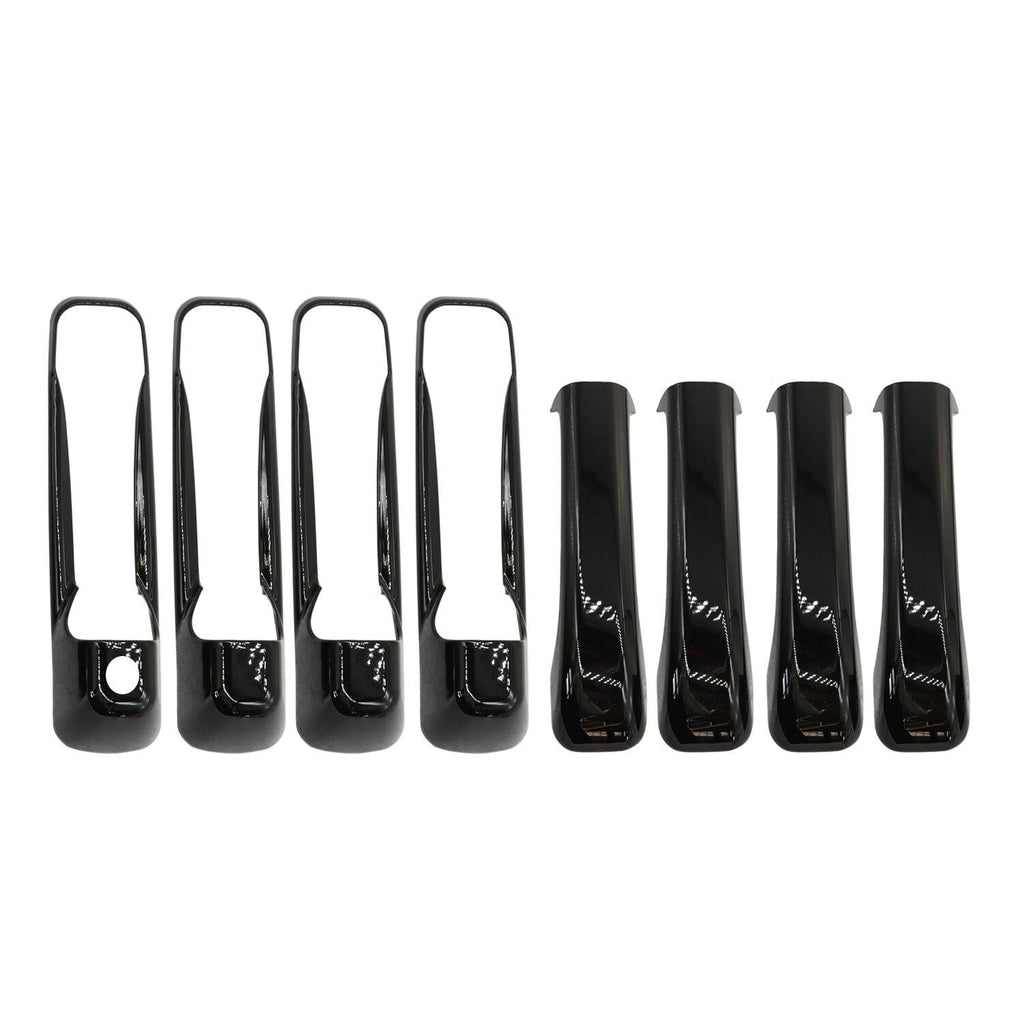 8PCS Gloss Black Door Handle Covers Trim for Dodge RAM 1500 2009-2018
