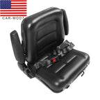 Adjustable Tractor Seat w/ Safety Belt & Armrest Universal Forklift Backrest