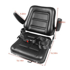 Adjustable Tractor Seat w/ Safety Belt & Armrest Universal Forklift Backrest