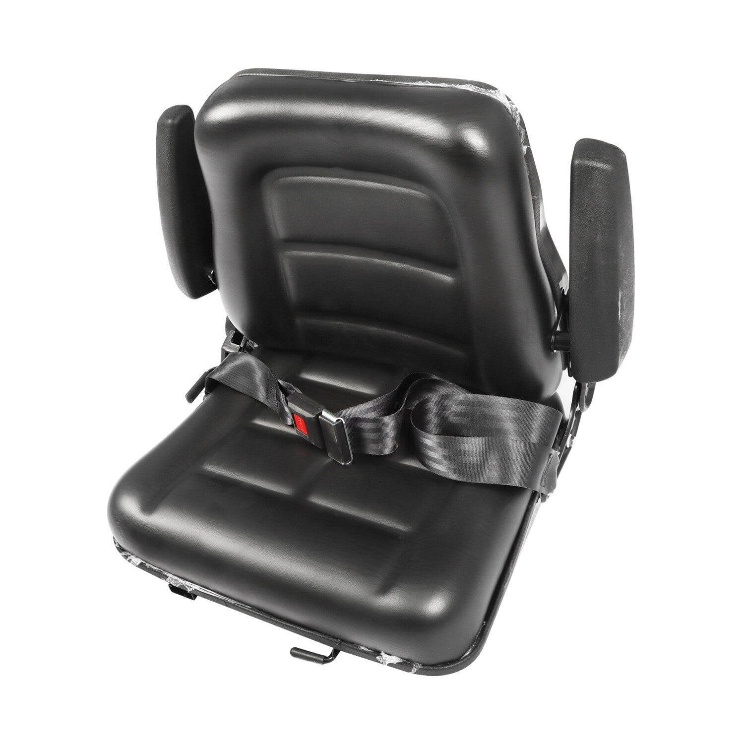 Adjustable Tractor Seat w/ Safety Belt & Armrest Universal Forklift Backrest