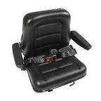 Adjustable Tractor Seat w/ Safety Belt & Armrest Universal Forklift Backrest