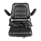 Adjustable Tractor Seat w/ Safety Belt & Armrest Universal Forklift Backrest