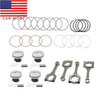 4X Connecting Rod Pistons for 2011-19 Hyundai Sonata Kia Sorento Optima 2.4L