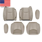 6Pcs Front Leather Seat Covers Light Tan for 2003-2006 Chevy Tahoe GMC Yukon