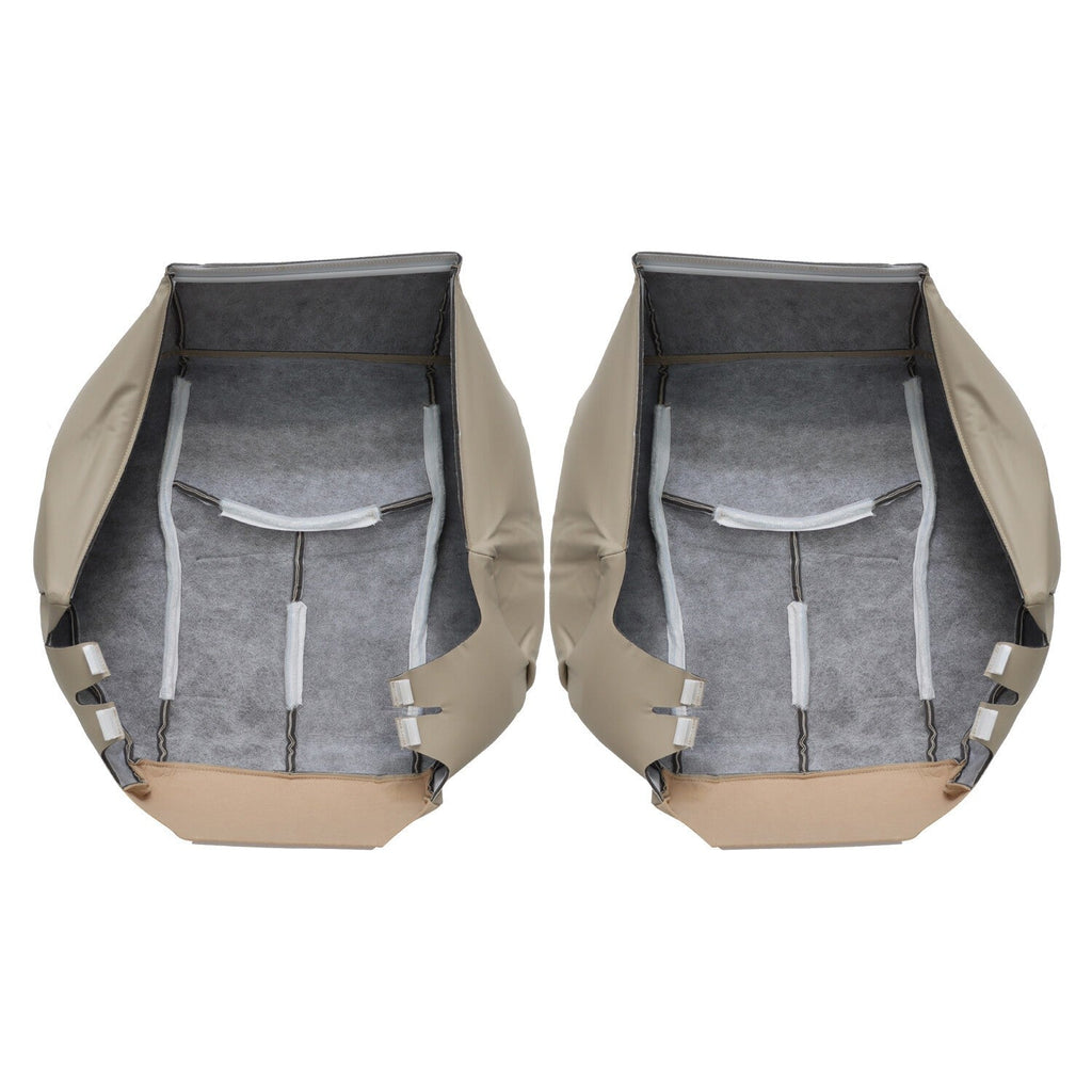6Pcs Front Leather Seat Covers Light Tan for 2003-2006 Chevy Tahoe GMC Yukon