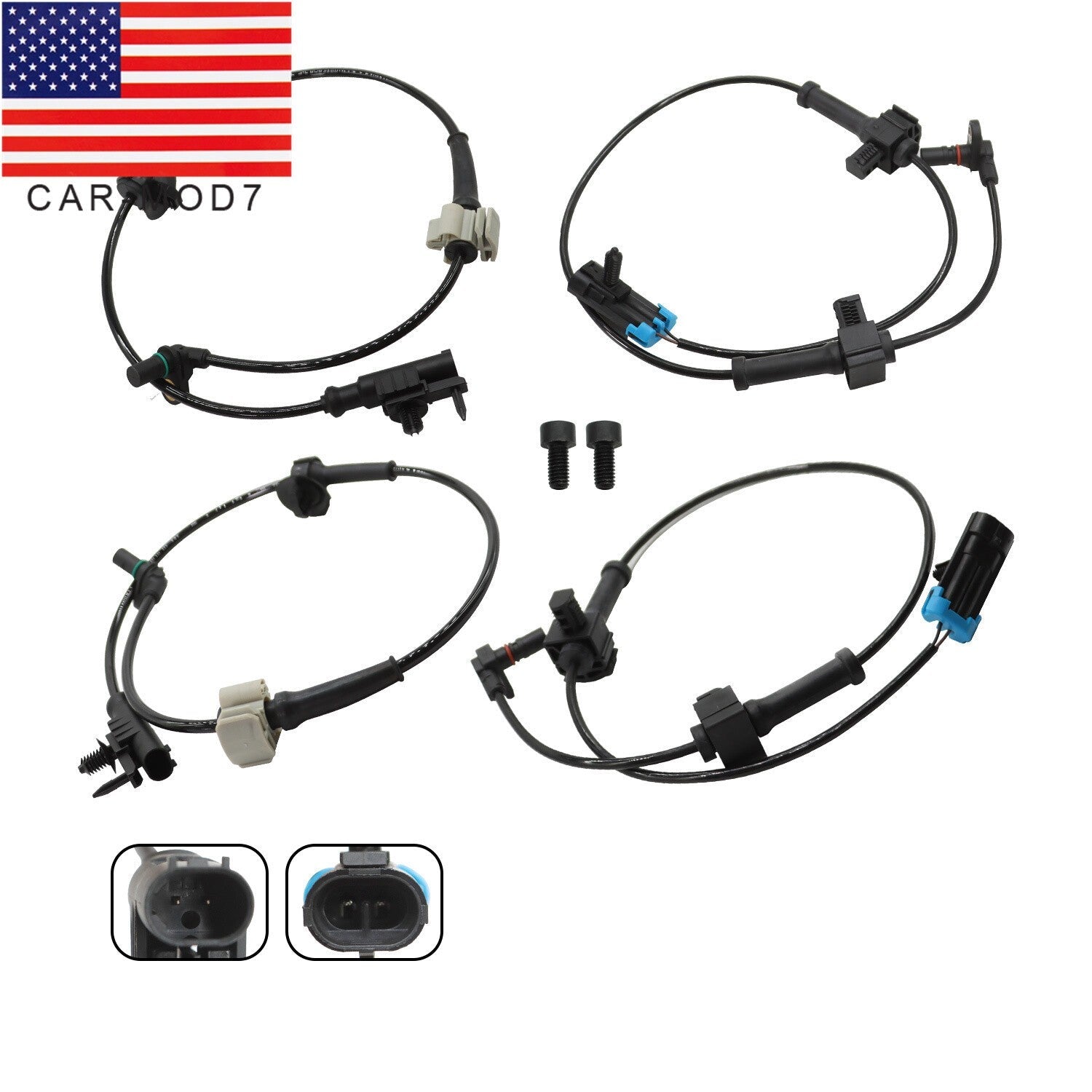 4x Front & Rear ABS Wheel Speed Sensors for Chevy Silverado & GMC Sierra 1500