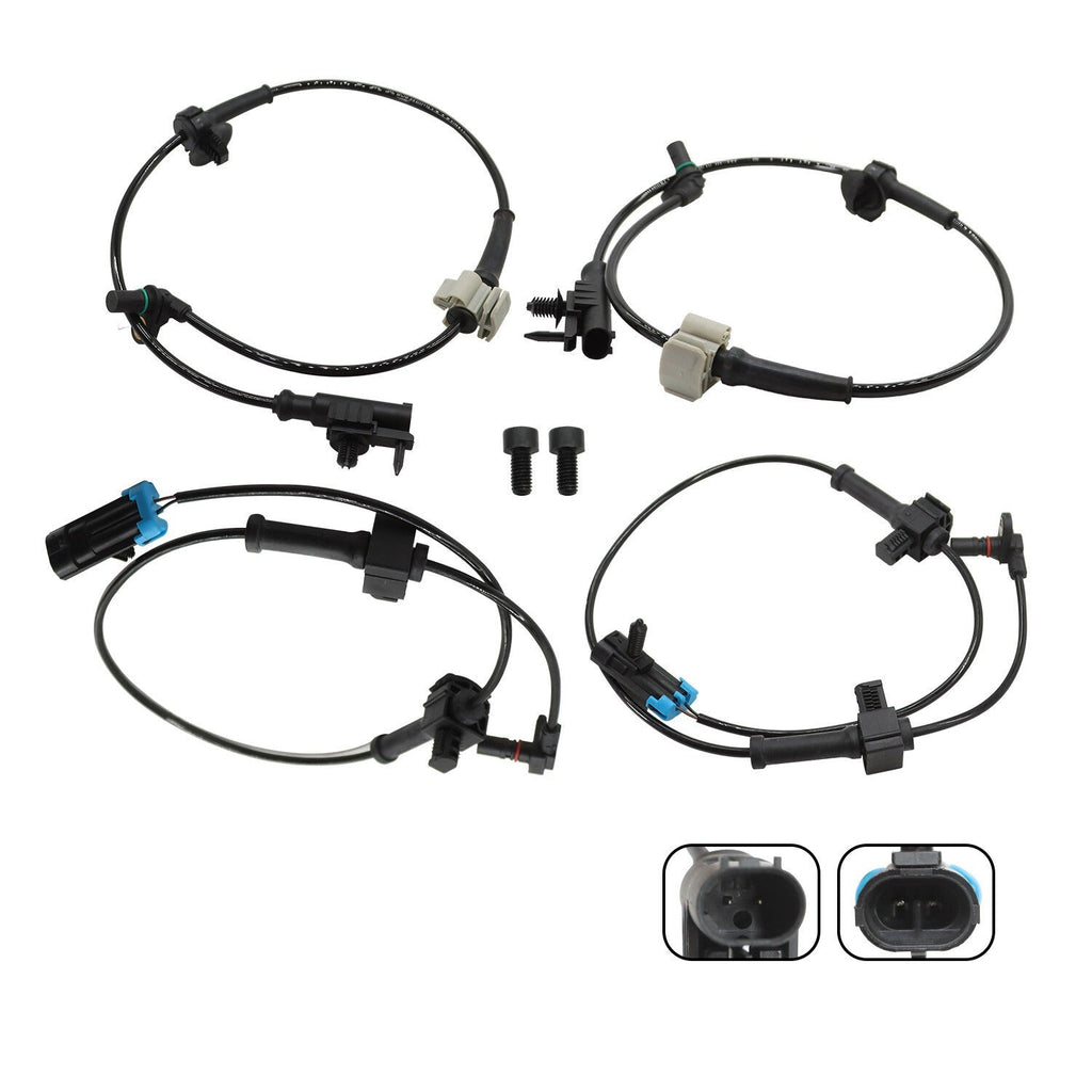 4x Front & Rear ABS Wheel Speed Sensors for Chevy Silverado & GMC Sierra 1500