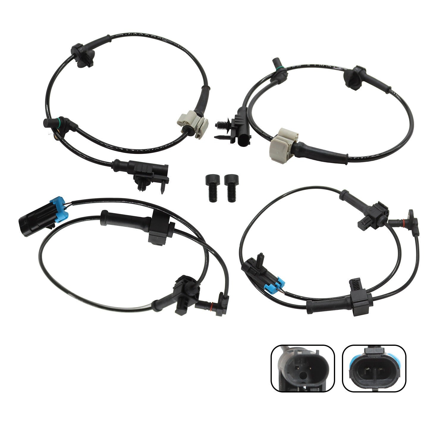 4x Front & Rear ABS Wheel Speed Sensors for Chevy Silverado & GMC Sierra 1500