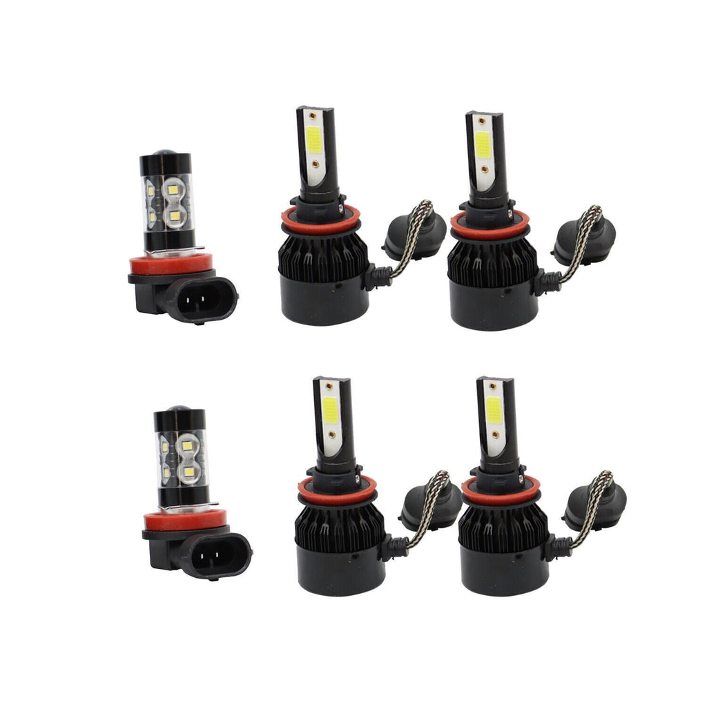 6000K Toyota Camry H11+9005 LED Headlight & Fog Light Bulbs Kit High/Low Beam