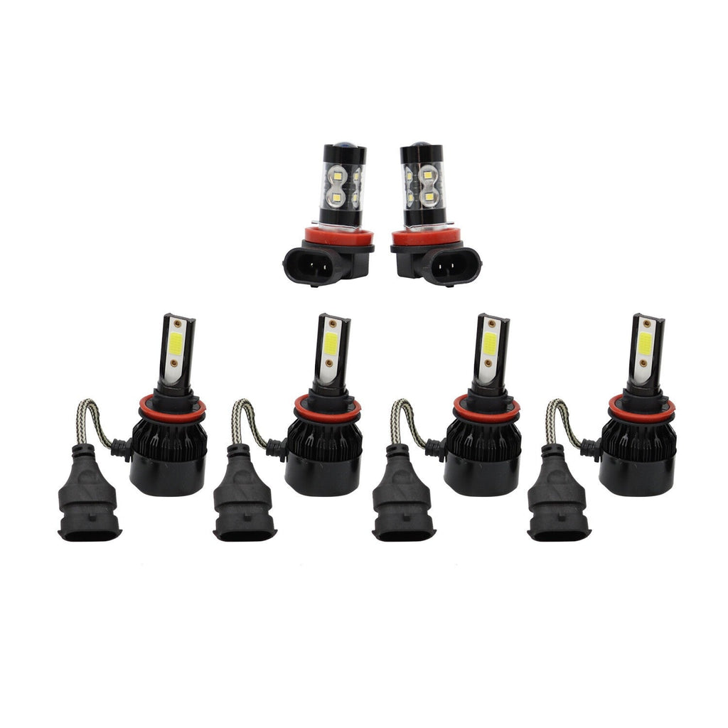 6000K Toyota Camry H11+9005 LED Headlight & Fog Light Bulbs Kit High/Low Beam