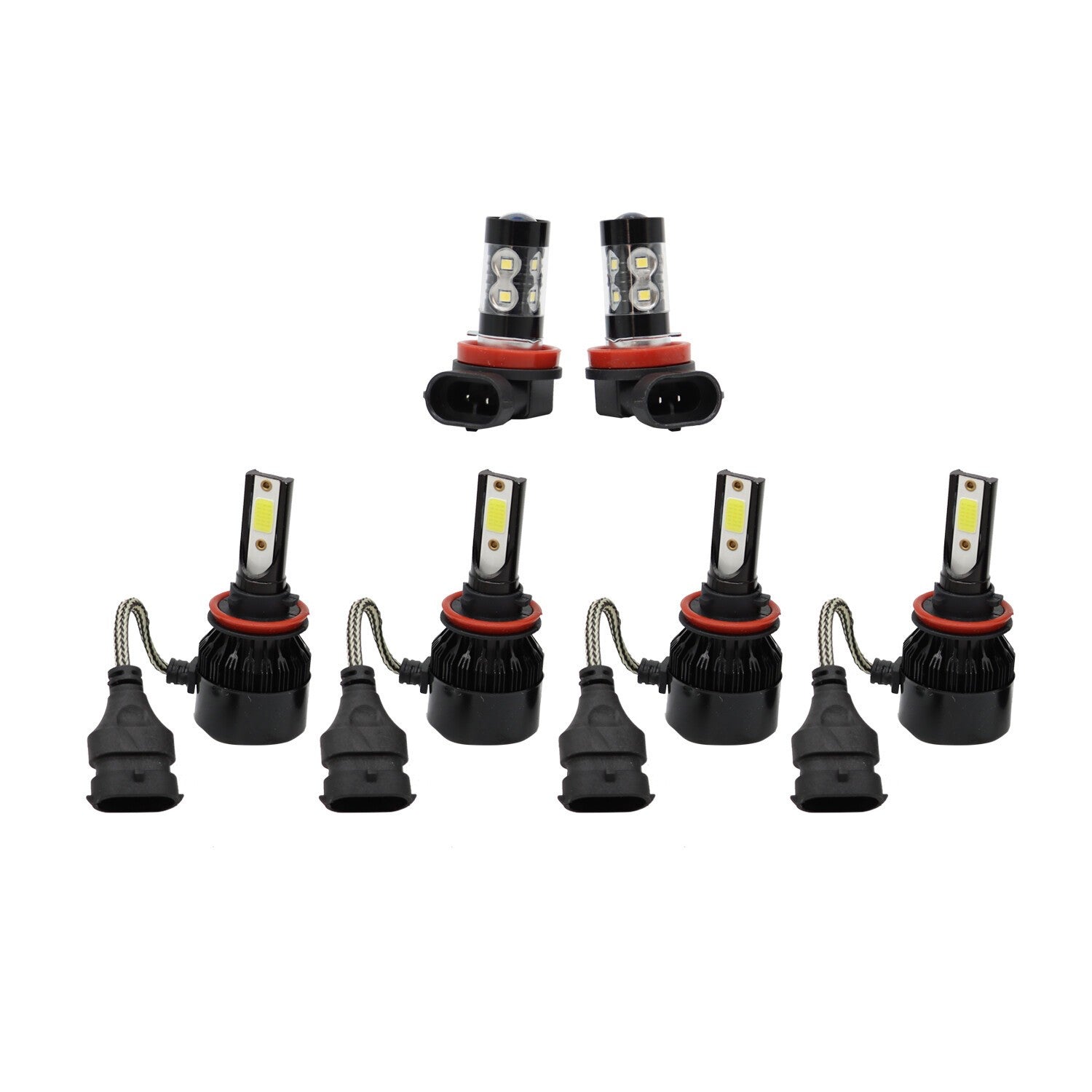 6000K Toyota Camry H11+9005 LED Headlight & Fog Light Bulbs Kit High/Low Beam