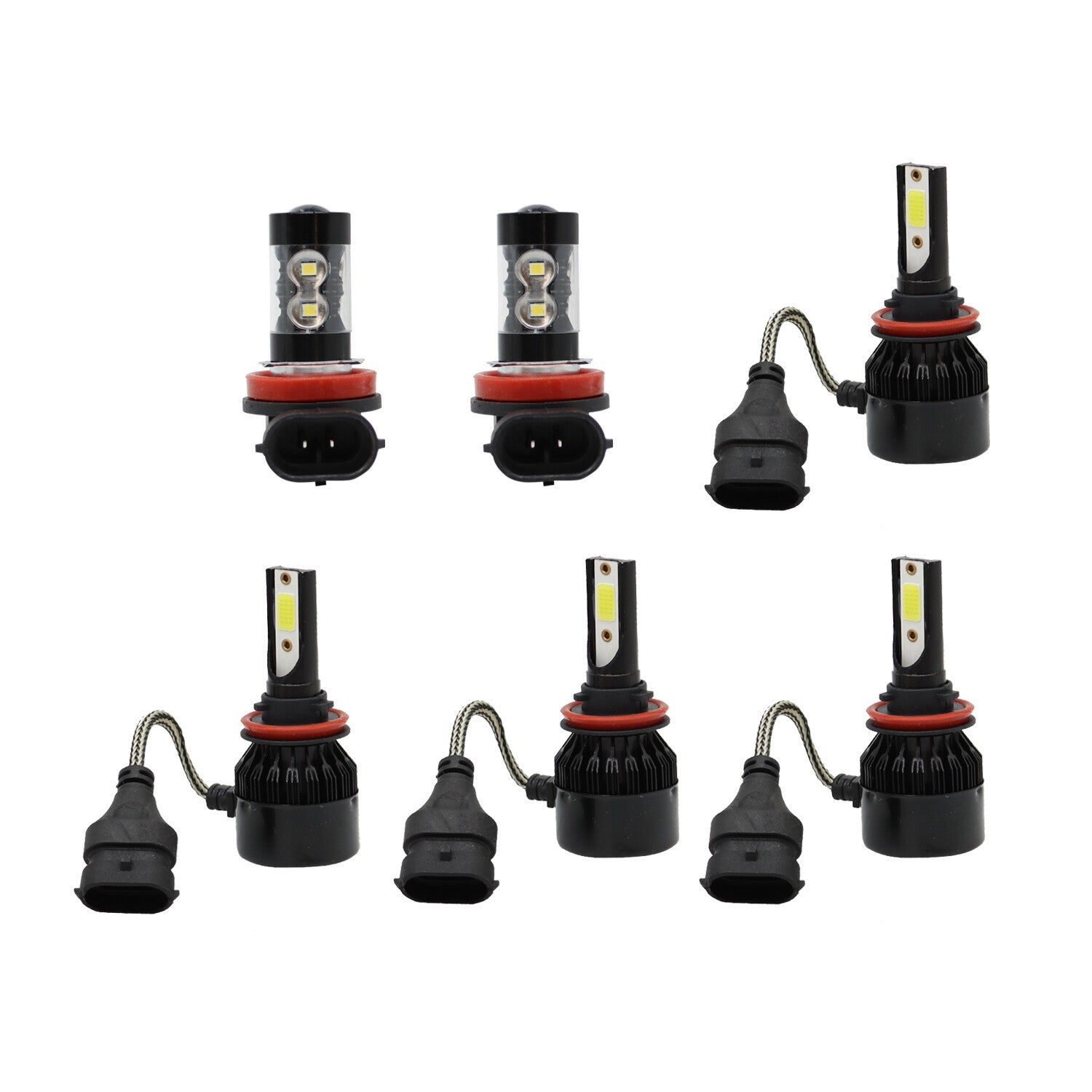6000K Toyota Camry H11+9005 LED Headlight & Fog Light Bulbs Kit High/Low Beam