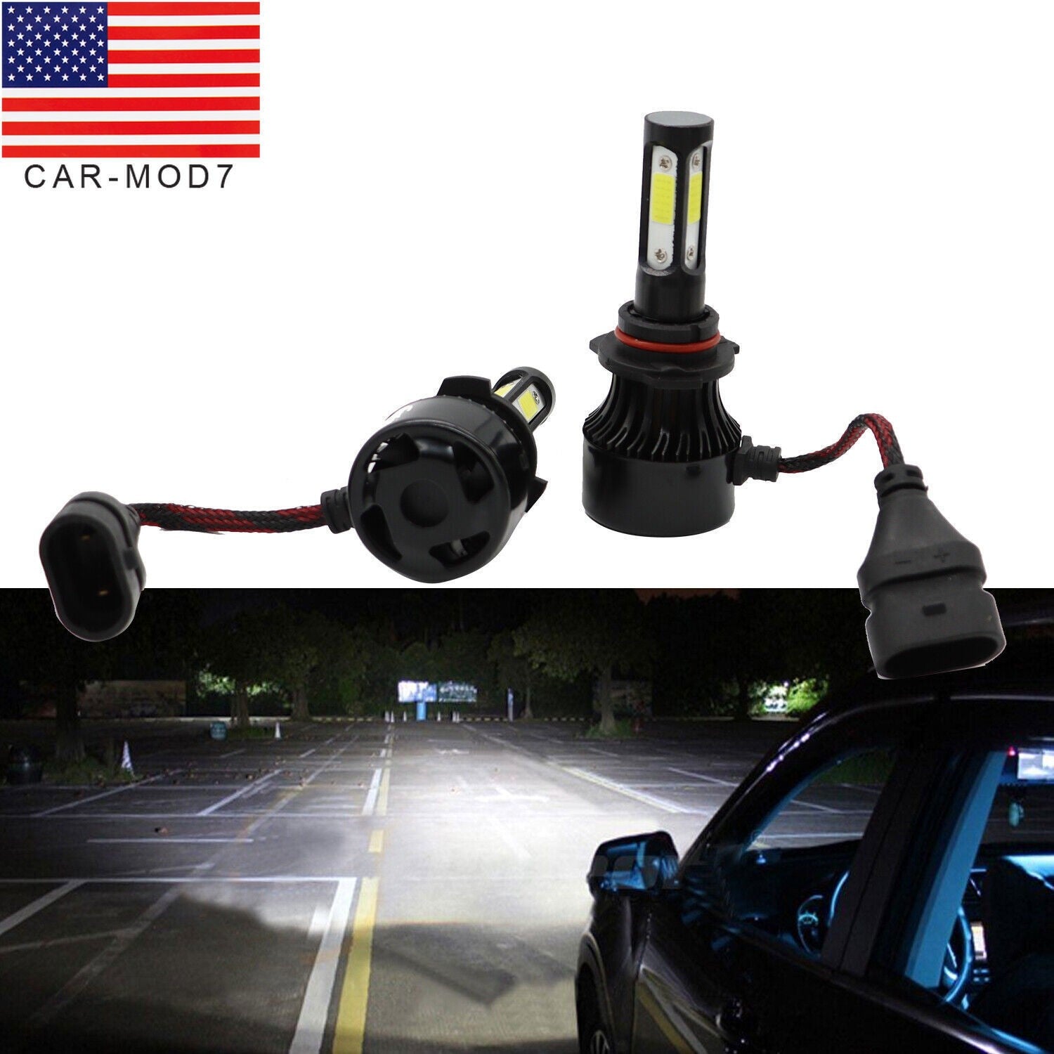 9012 HIR2 LED Headlight Bulb Kit 6000K Super Bright White High Low Beam