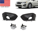 2012-2014 Subaru Impreza Front Bumper Fog Lights with Cover Bezel Pair