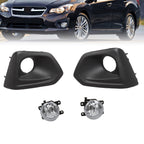 2012-2014 Subaru Impreza Front Bumper Fog Lights with Cover Bezel Pair