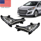 Front Clear Lens Fog Lights Pair for 2014-2016 Hyundai Elantra LH & RH