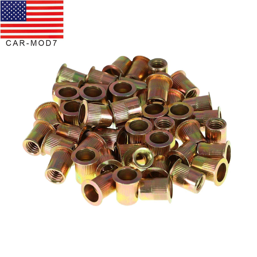 50Pcs 3/8-16 Zinc Plated Carbon Steel Rivet Nut Rivnut Insert Nutsert