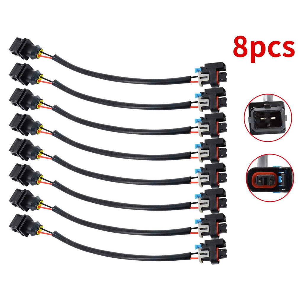 8pcs Fuel Injector Wire Harness Adapter Jetronic EV1 to Mini Delphi Multec 2