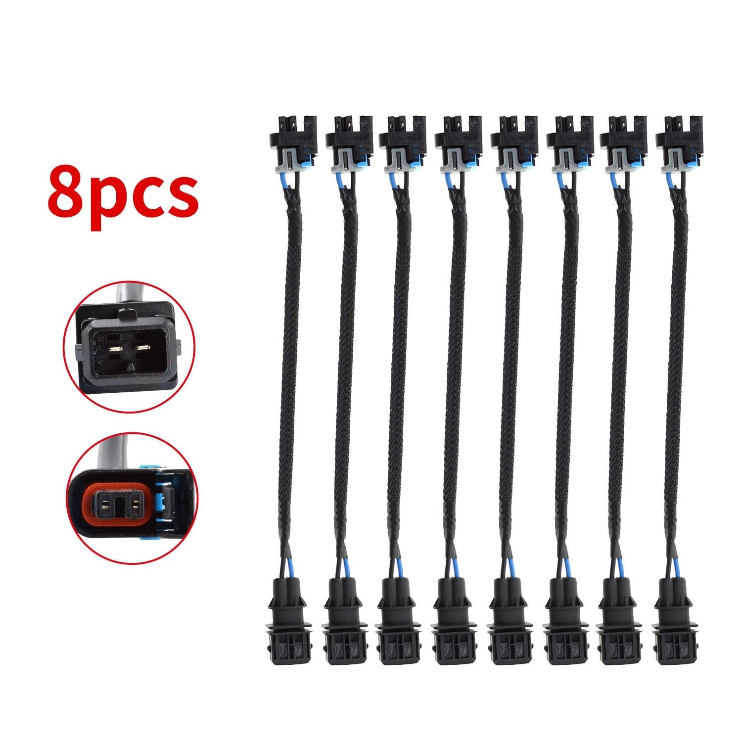 8pcs Fuel Injector Wire Harness Adapter Jetronic EV1 to Mini Delphi Multec 2