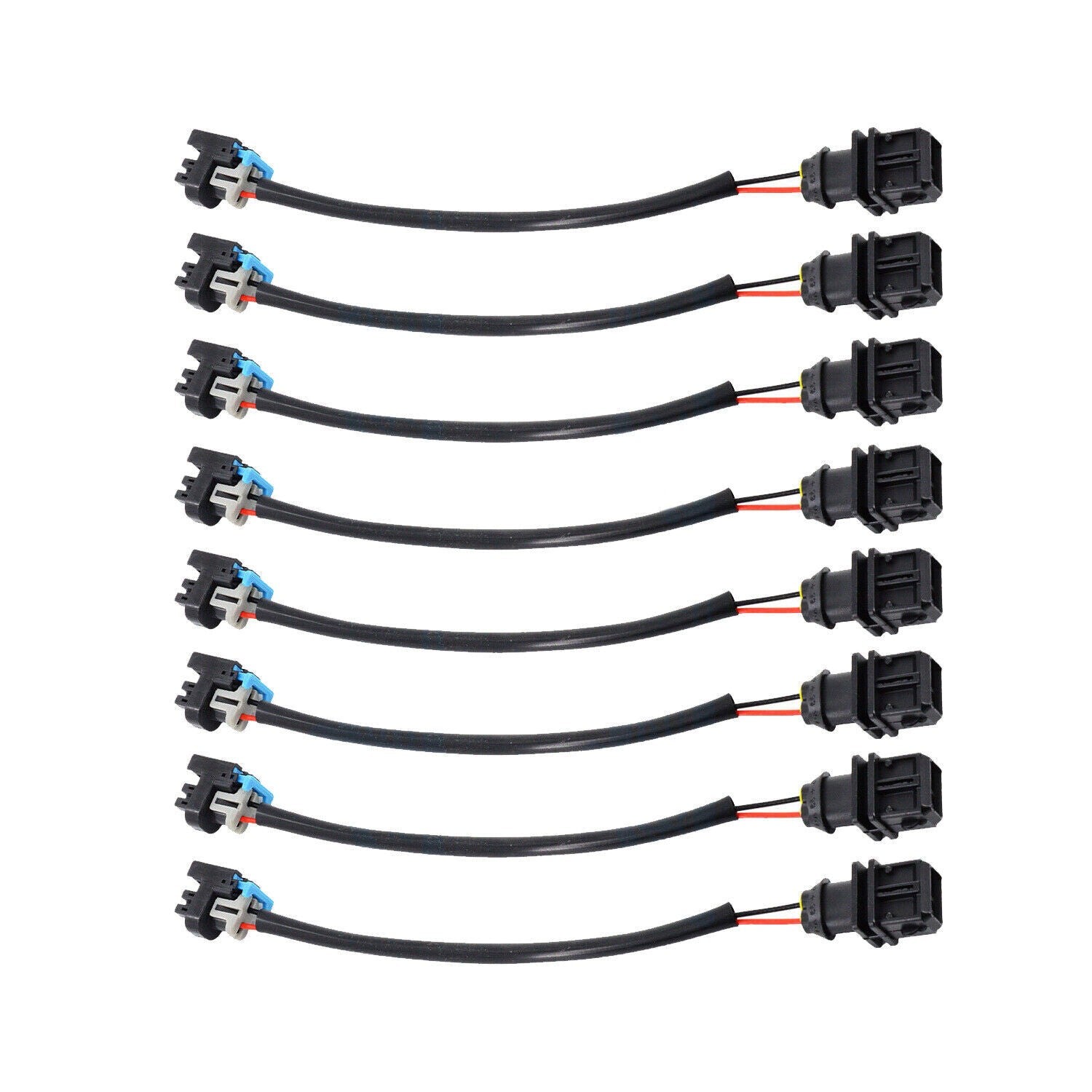 8pcs Fuel Injector Wire Harness Adapter Jetronic EV1 to Mini Delphi Multec 2