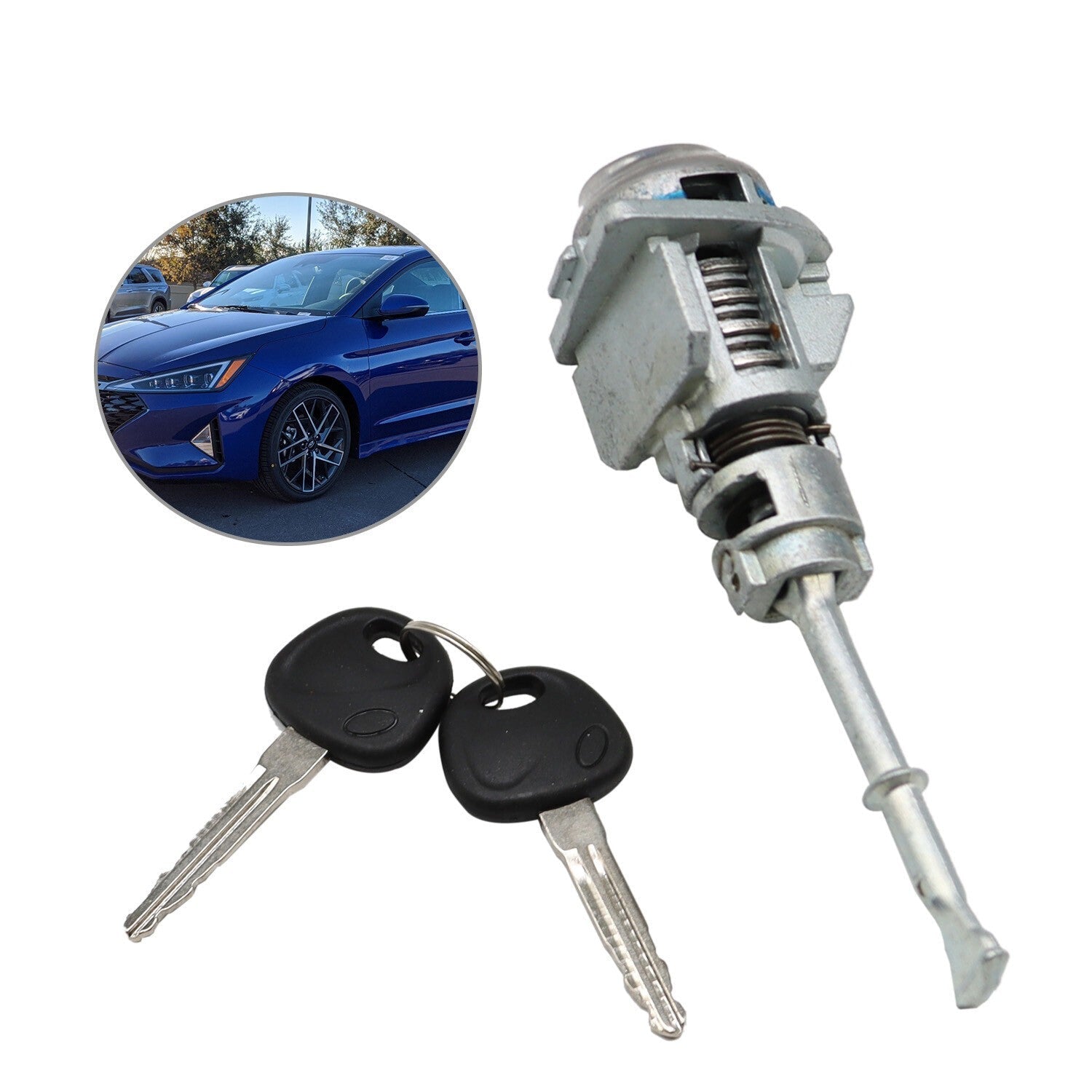 81970-F0000 Door Lock Cylinder w/ 2 Keys Front Left Driver Side Elantra 2017-20