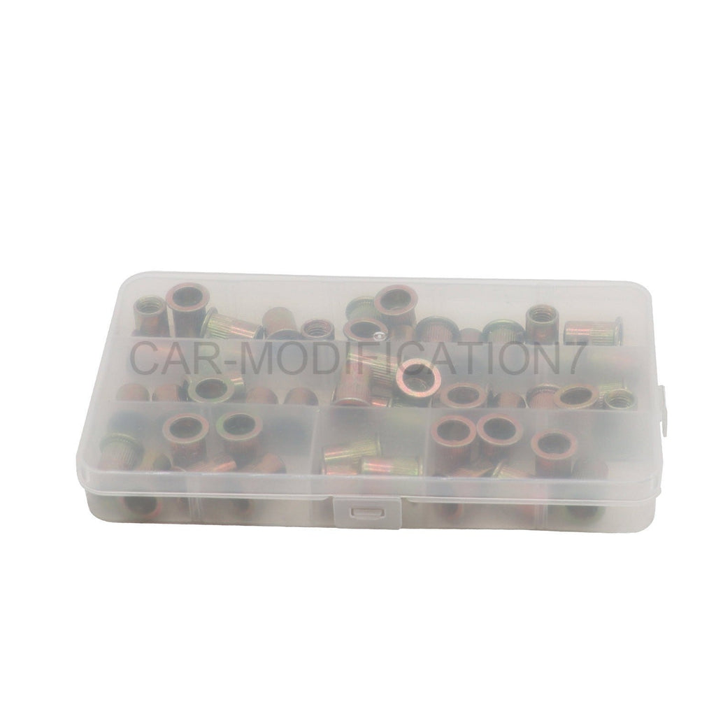 50pcs M8 x 1.25 x 18mm Steel Rivet Nut Rivnut Insert Nutsert Fasteners