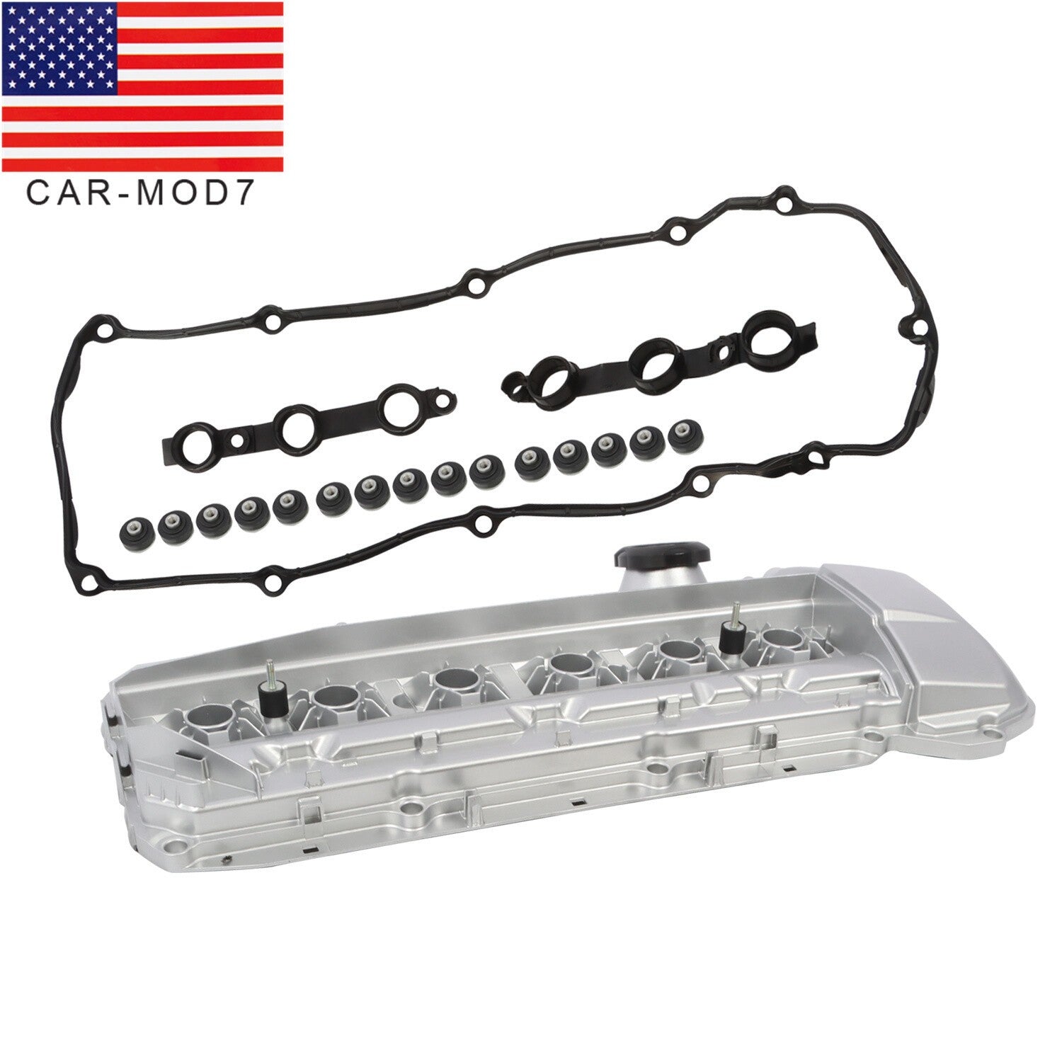 Aluminum Engine Valve Cover Kit 11127512839 for 2003-2006 BMW 325i 525i X3 X5 Z4