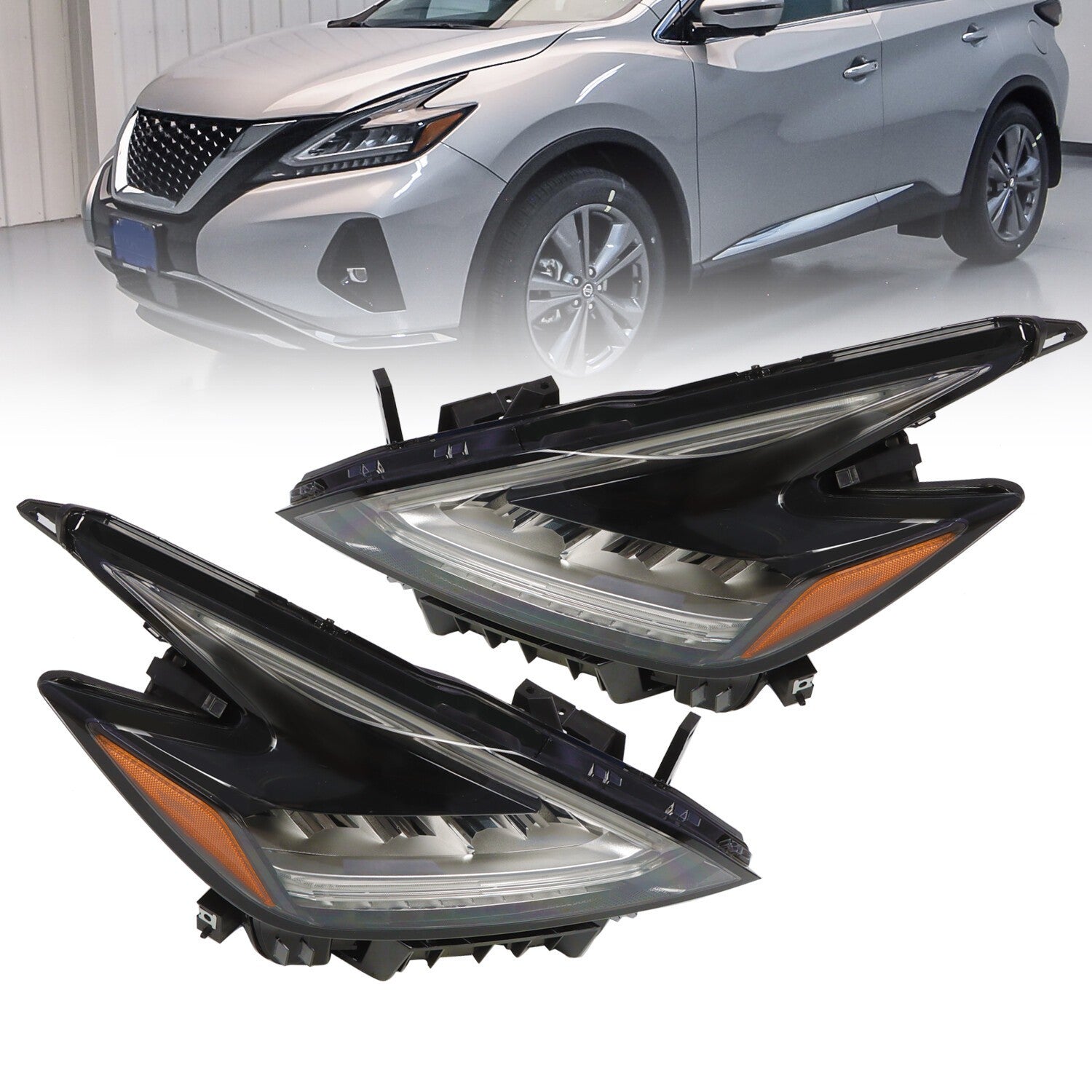 LED Headlight Pair for 2019-2021 Nissan Murano Driver & Passenger Side