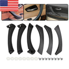 6Pcs Black Inner Door Handle Pull Trim Cover for BMW E90 2006-2011