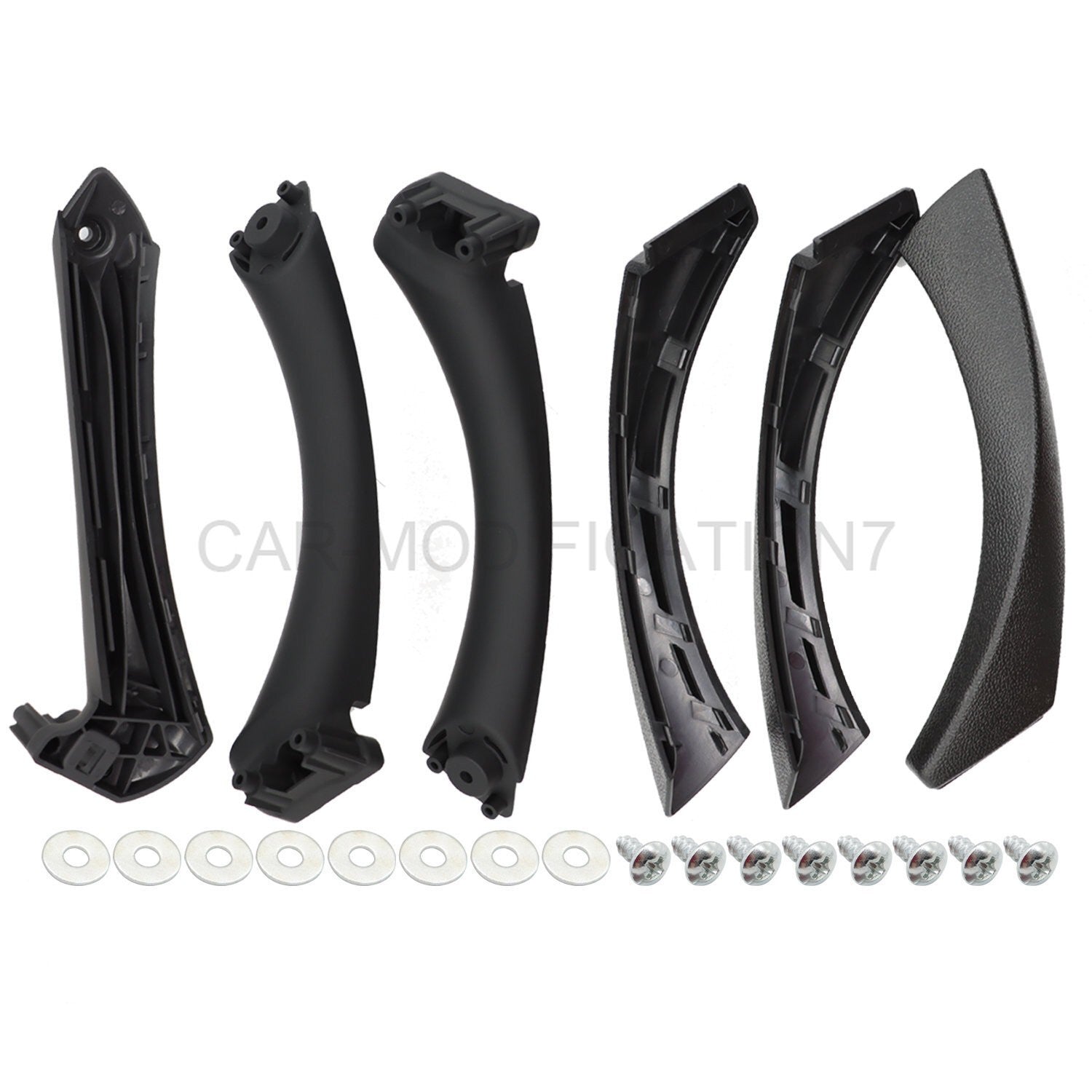 6Pcs Black Inner Door Handle Pull Trim Cover for BMW E90 2006-2011